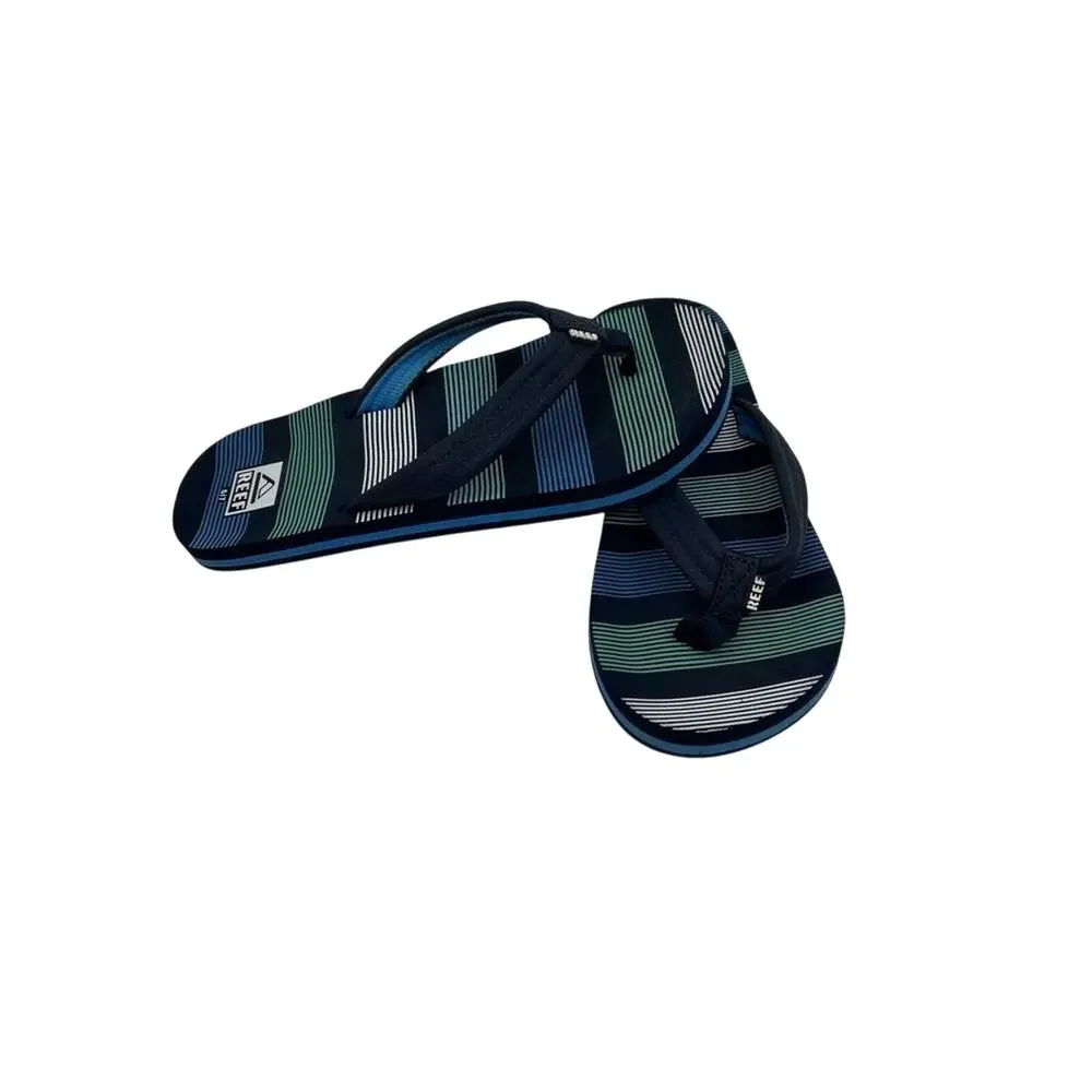 Reef Ahi Thong Flip Flop Sandals Kids Size 6/7 Black Striped